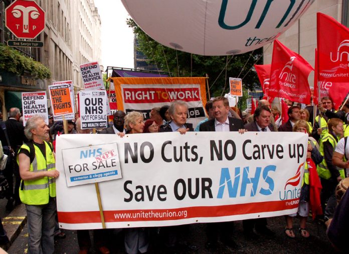 Health workers marching on the NHS anniversary demonstration were determined to prevent the privatisation of the NHS