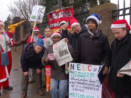 Visteon workers who staged a victorious occupation of their factory joined Wednesday’s  picket of Chase Farm Hospital
