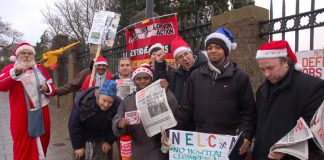 Visteon workers who staged a victorious occupation of their factory joined Wednesday’s  picket of Chase Farm Hospital