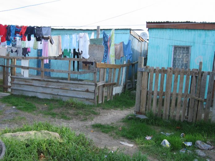 Living conditions for workers in the township of Khayelitsha outside Capetown