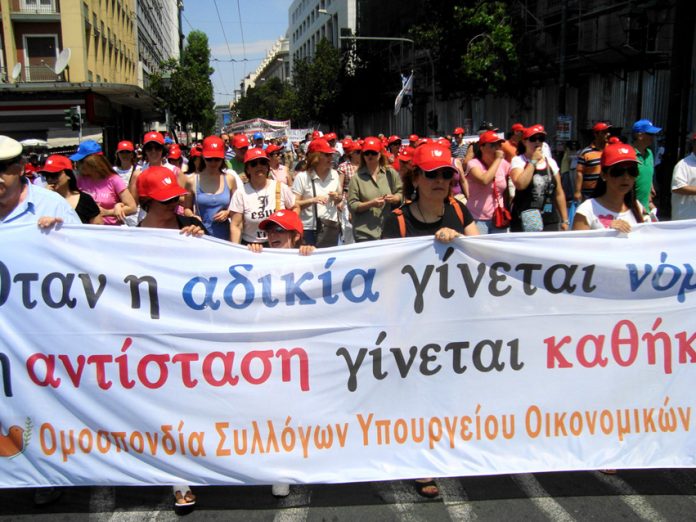 Greek workers march during the General Strike against austerity measures – they are ready for revolution in 2012