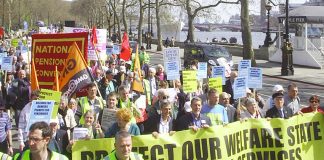 Last April’s mass march calling for the defence of the Welfare State and all public services