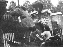 Iranian students storm the US embassy in 1979