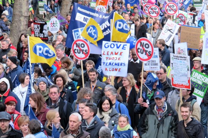 Teachers on the march last November determined to defend their pensions