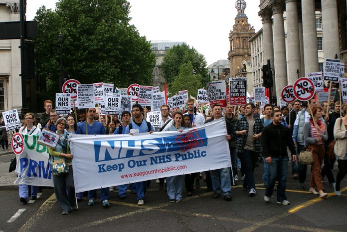 Anti-privatisation march from London’s UCH hospital to the Department of Health last year