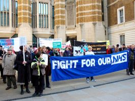 A 200-strong crowd waited outside Richmond House to greet the ‘Bevan’s Run’ consultants