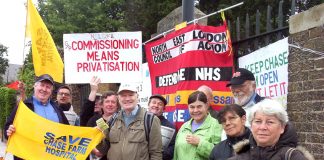 The daily picket at Chase Farm Hospital fighting to keep the hospital open is opposed to privatisation and the £20bn of cuts brought in by the Labour government