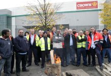 Royal Mail workers out on strike against privatisation at East London Mail Centre