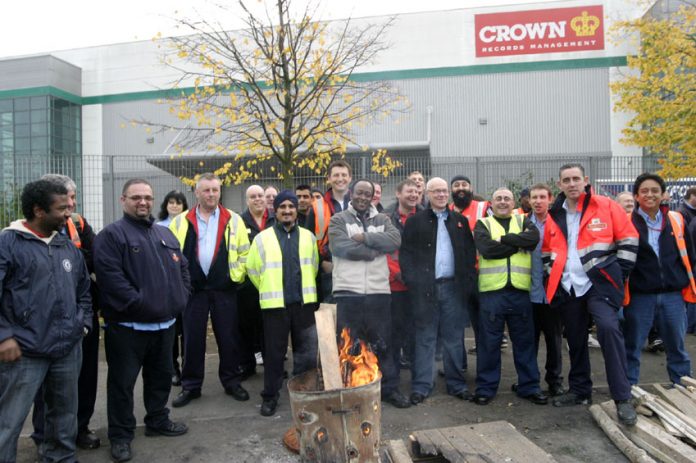 Royal Mail workers out on strike against privatisation at East London Mail Centre