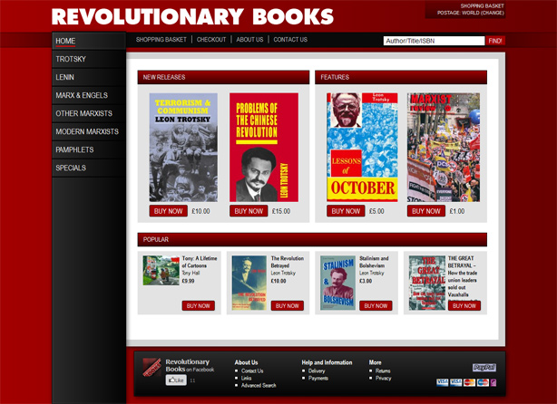 Revolutionary Books Website Screen Shot