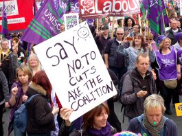 Section of the 500,000-strong TUC demonstration on March 26 last year against the coalition cuts