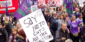 Section of the 500,000-strong TUC demonstration on March 26 last year against the coalition cuts