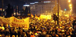 Enormous numbers of workers demonstrating in Athens on Sunday against the austerity cuts