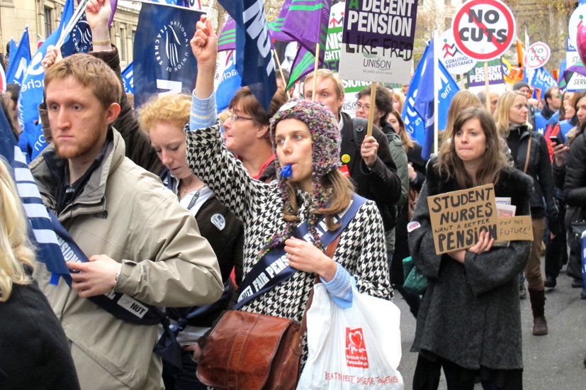 Last November’s massive pensions strike – millions are to starve and freeze for Cameron and Osborne’s ‘free and fair’ markets