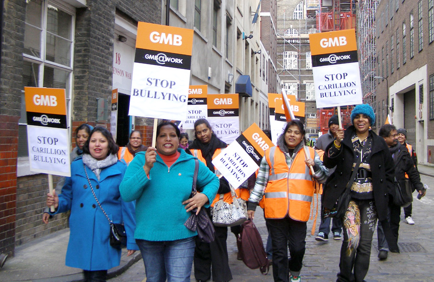 After a successful lobby Swindon Hospital workers marched triumphant to the GMB offices