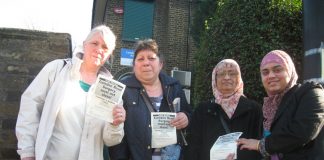 Patients outside the meeting – determined to keep the surgery open