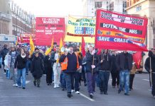 Last December’s march in Enfield demanding that Chase Farm Hospital be kept open