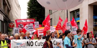 One of last year’s trade union demonstrations in defence of the NHS