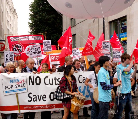 One of last year’s trade union demonstrations in defence of the NHS