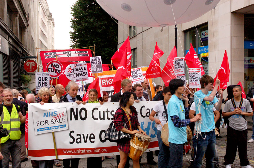 One of last year’s trade union demonstrations in defence of the NHS