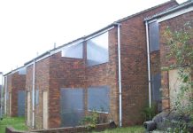 Nusrses’ quarters on the Chase Farm site boarded up with metal plates