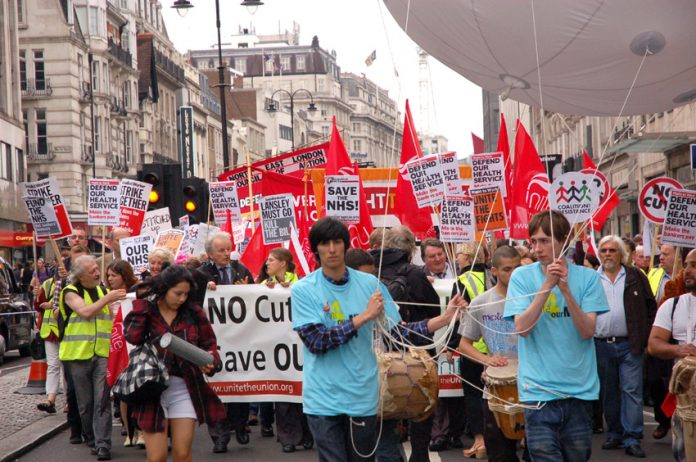 Young workers lead the way at the Unite to ‘Defend the NHS’ march last year