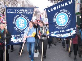 ‘THERE MUST BE ACTION TO SMASH THE BILL! –doctors, medical students and nurses tell News Line BMA banners leading the march from BMA House to the TUC rally