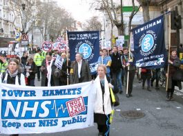 NHS trade unions ‘strongly oppose local pay’ The march organised by the BMA to defend the NHS earlier this month