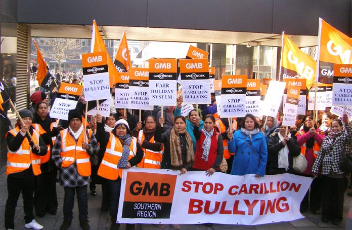 Carillion striking workers are marching through Swindon today