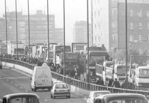 Fuel protest convoy arriving in London in the year 2000 – the government is planning to use the army against a tanker drivers strike next month