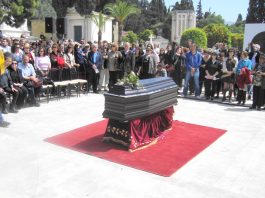‘Rage Must Become A Collective Struggle’ The coffin bearing the body of Dimitris Christoulas at the civil ceremony held in the central Athens cemetery