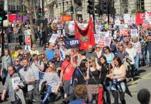 Teachers on the march to defend their national pay agreements and pensions – they are determined to defeat the coalition
