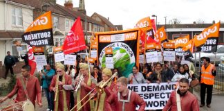 The Carillion strikers won great support on their march through Swindon