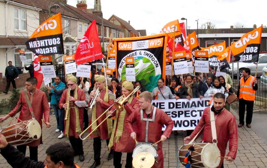The Carillion strikers won great support on their march through Swindon