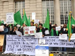 Libyan women protest against armed militias and rebel forces in their country