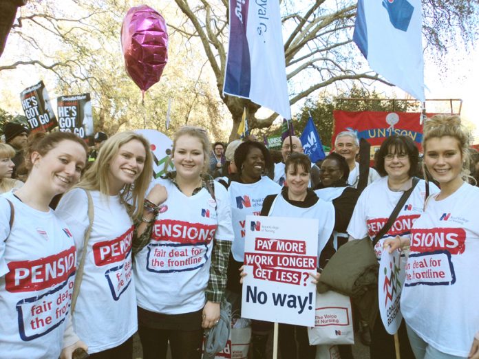 RCN student nurses joined the London demonstration in defence of public sector pensions on November 30 last year