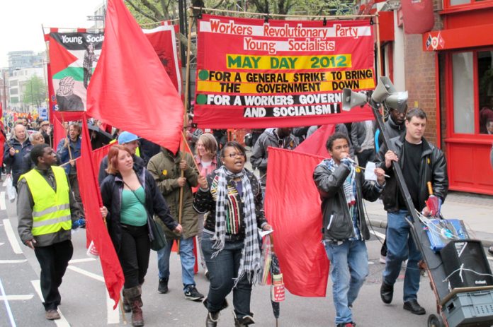 The WRP-YS contingent led the call for a general strike