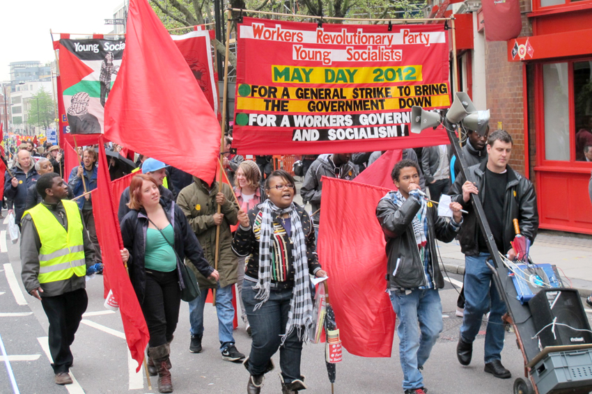 The WRP-YS contingent led the call for a general strike