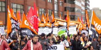 Carillion workers demonstrating through Swindon in March won big support for their struggle for respect at work and decent holidays