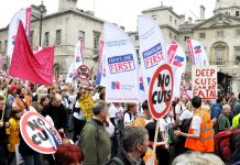RCN members marching on the TUC demonstration last March against the coalition’s cuts that have cost over 3,000 nurses’ jobs