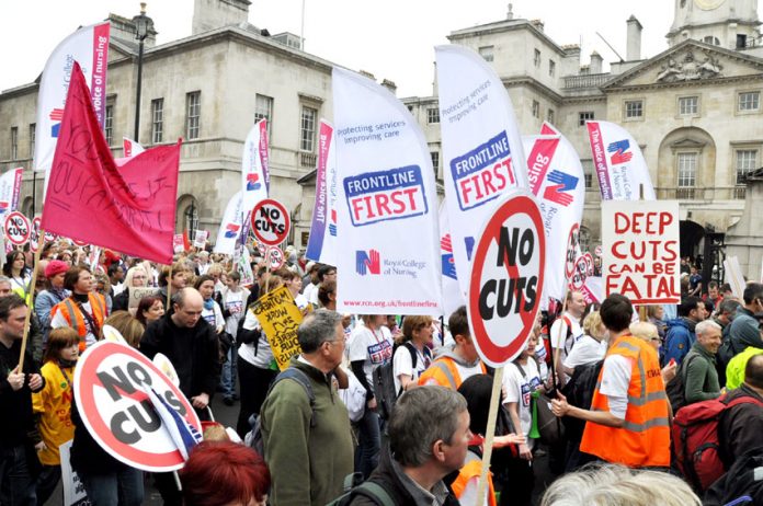 RCN members marching on the TUC demonstration last March against the coalition’s cuts that have cost over 3,000 nurses’ jobs