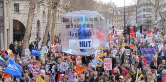 Teachers out on strike with other public sector workers last November 30th