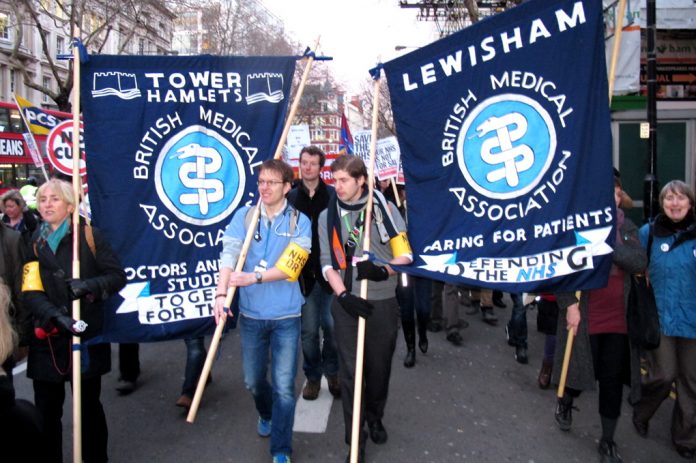 The BMA took to the streets  with its banners in March this year, now its members are coming out on strike