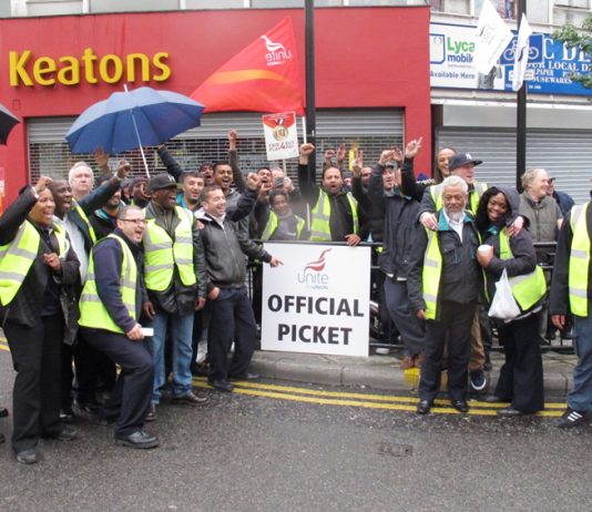 ‘This is the time we start fighting’, said confident and determined pickets outside Hackney garage yesterday morning