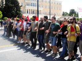 Greek youth marching to get rid of Greek capitalism, they want a socialist revolution