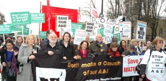 Thousands demonstrated against the threat to close the A&E at Whittington hospital in north London in 2010 – Four A&Es in west London are facing the axe