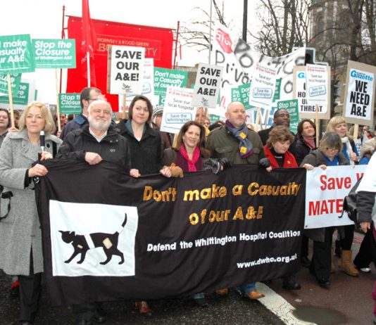 Thousands demonstrated against the threat to close the A&E at Whittington hospital in north London in 2010 – Four A&Es in west London are facing the axe