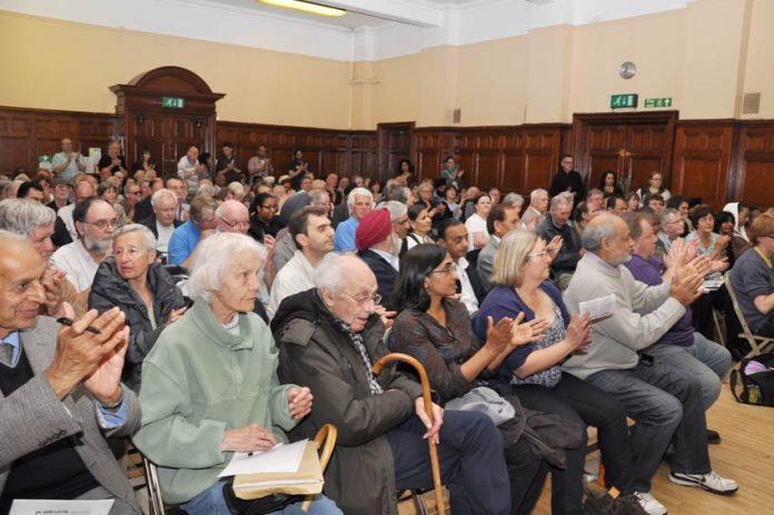 Hundreds rallied in Ealing on Tuesday night to discuss action to stop the closure of Ealing and three other West London hospitals