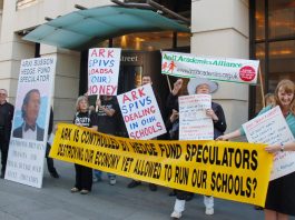 Anti-ARK Academy protest in September 2008