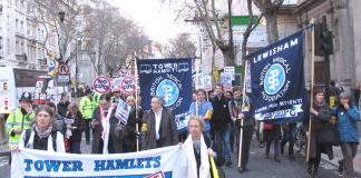 BMA demonstration to defend the NHS – doctors have demanded that Health Secretary Lansley resign